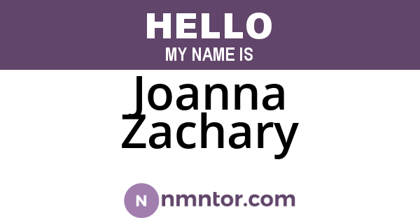 Joanna Zachary