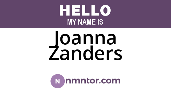 Joanna Zanders