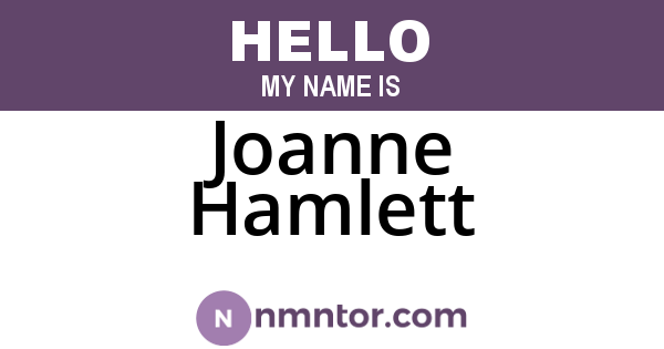 Joanne Hamlett