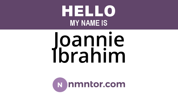 Joannie Ibrahim