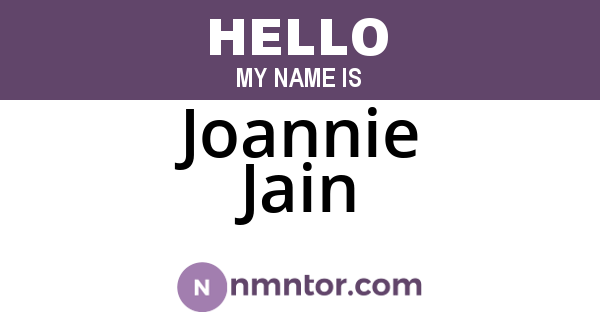 Joannie Jain