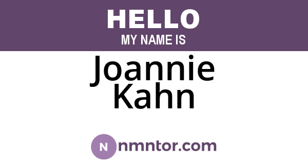 Joannie Kahn