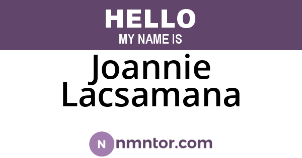 Joannie Lacsamana