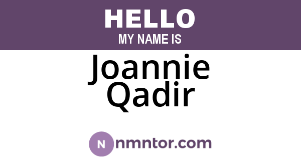 Joannie Qadir