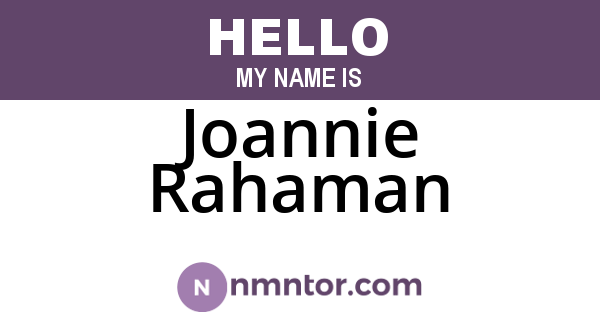 Joannie Rahaman