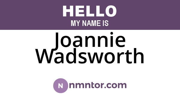 Joannie Wadsworth