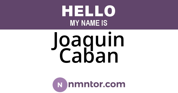 Joaquin Caban