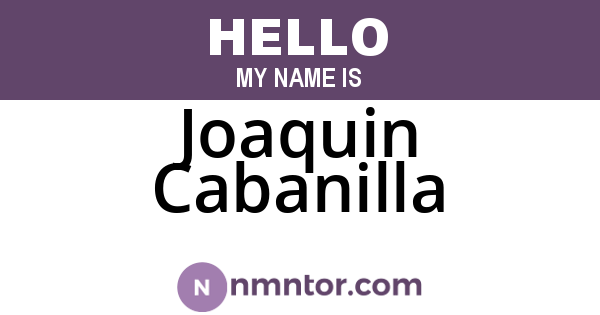 Joaquin Cabanilla
