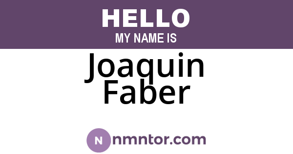 Joaquin Faber