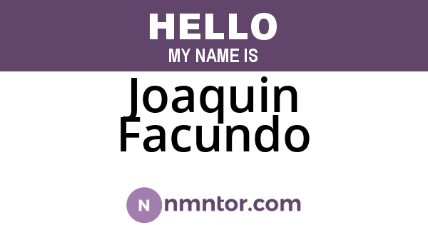 Joaquin Facundo