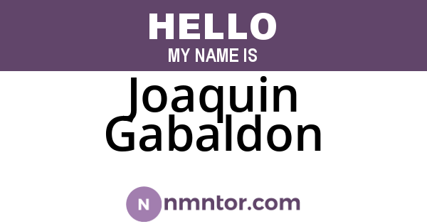 Joaquin Gabaldon