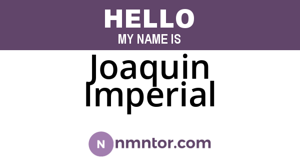 Joaquin Imperial