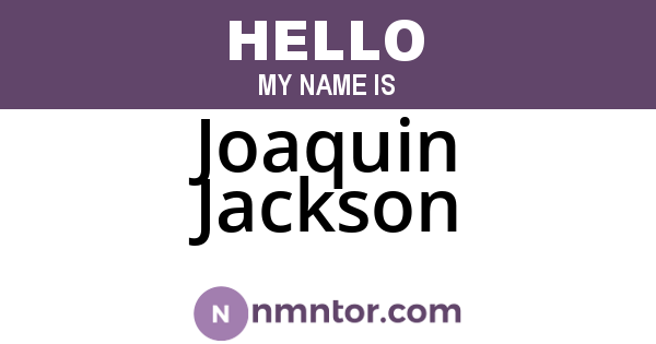 Joaquin Jackson