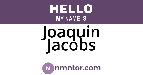 Joaquin Jacobs