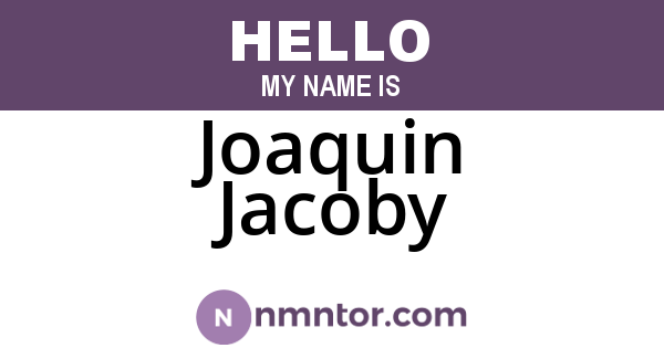 Joaquin Jacoby
