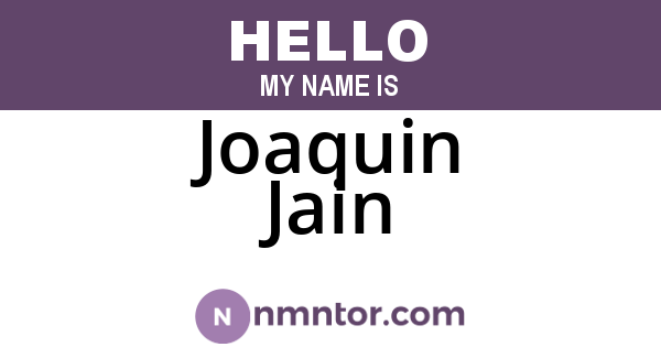 Joaquin Jain