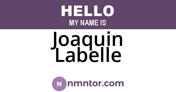 Joaquin Labelle
