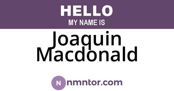 Joaquin Macdonald