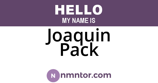 Joaquin Pack