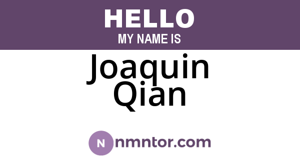 Joaquin Qian