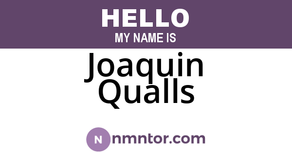 Joaquin Qualls