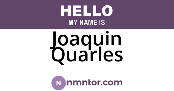 Joaquin Quarles