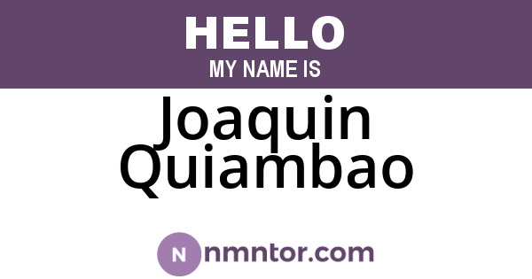 Joaquin Quiambao