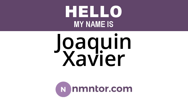 Joaquin Xavier