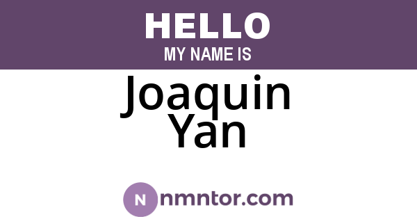 Joaquin Yan