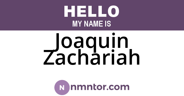 Joaquin Zachariah