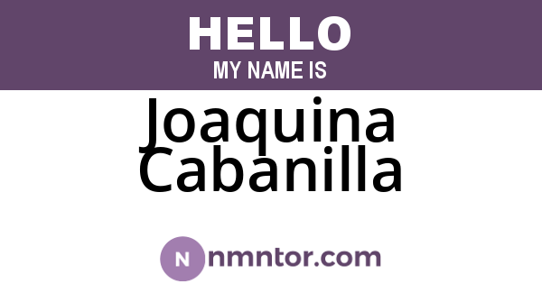 Joaquina Cabanilla
