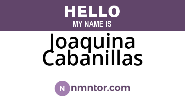 Joaquina Cabanillas