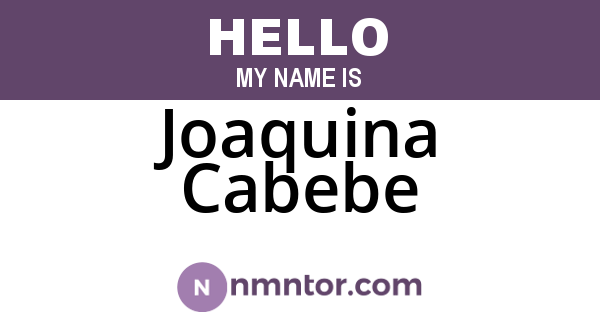 Joaquina Cabebe