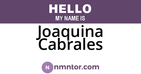 Joaquina Cabrales