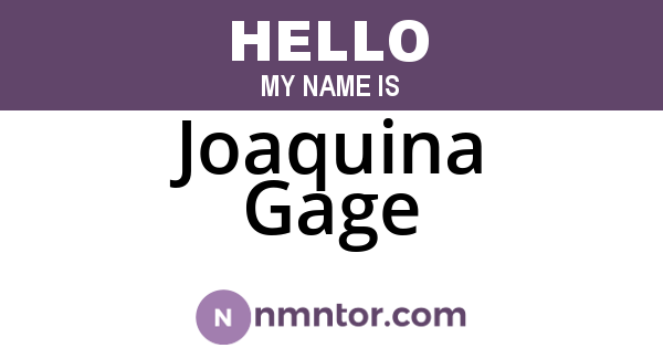 Joaquina Gage