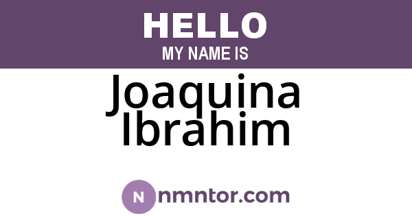 Joaquina Ibrahim