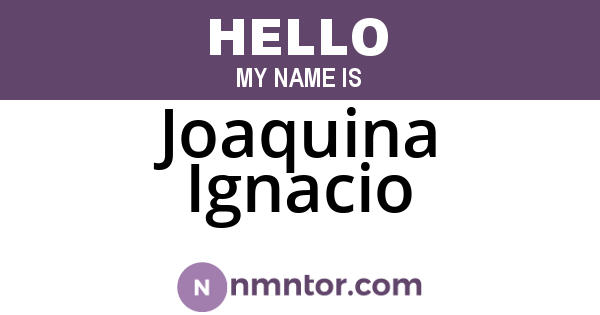 Joaquina Ignacio