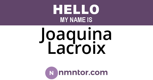 Joaquina Lacroix