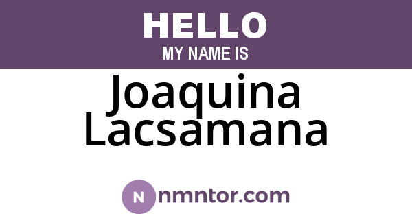 Joaquina Lacsamana
