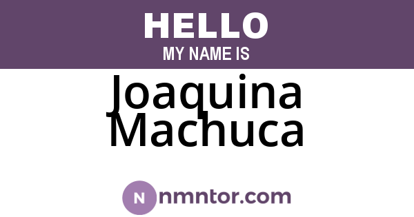 Joaquina Machuca