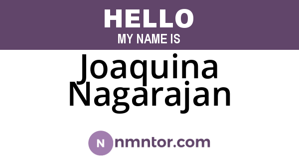 Joaquina Nagarajan