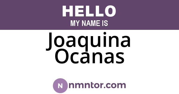 Joaquina Ocanas