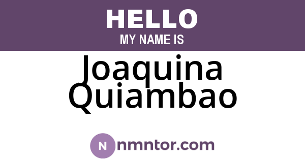 Joaquina Quiambao