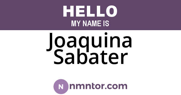 Joaquina Sabater