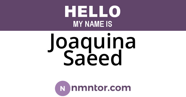 Joaquina Saeed