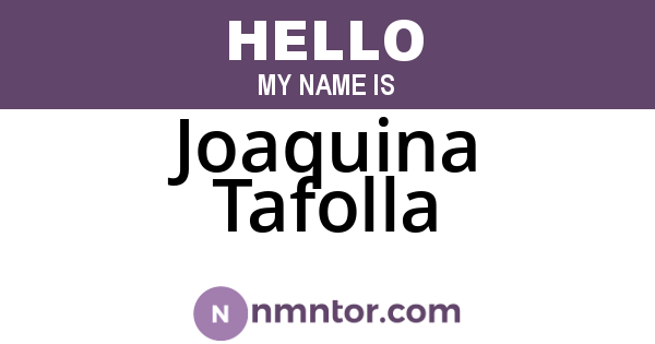 Joaquina Tafolla