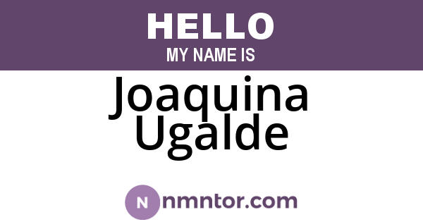 Joaquina Ugalde