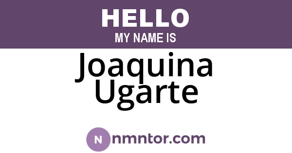 Joaquina Ugarte
