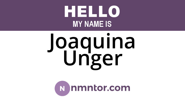 Joaquina Unger