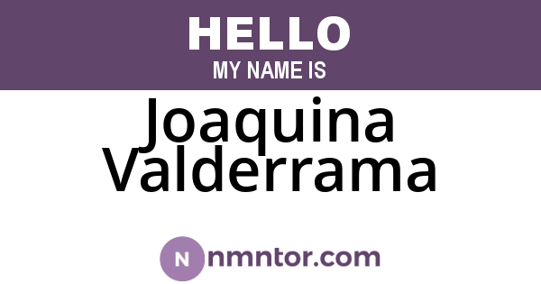 Joaquina Valderrama